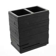 Square Black Toothbrush Holder